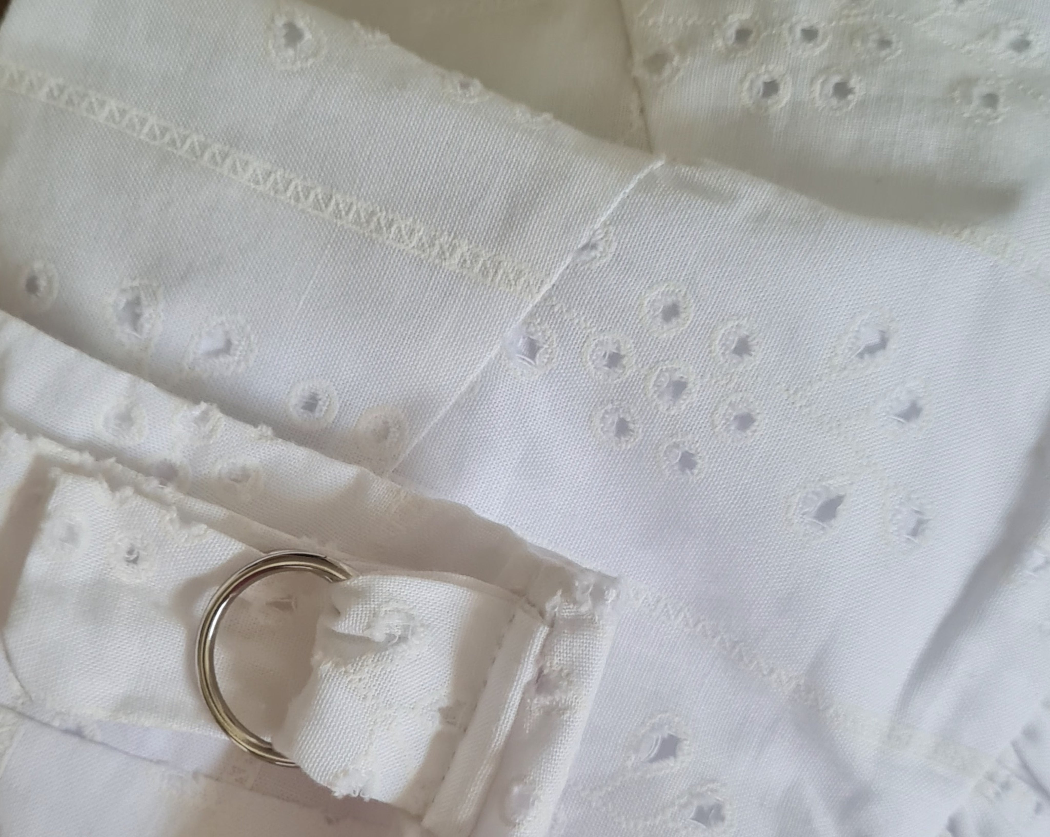 Tween Girl White Eyelet One Shoulder Set