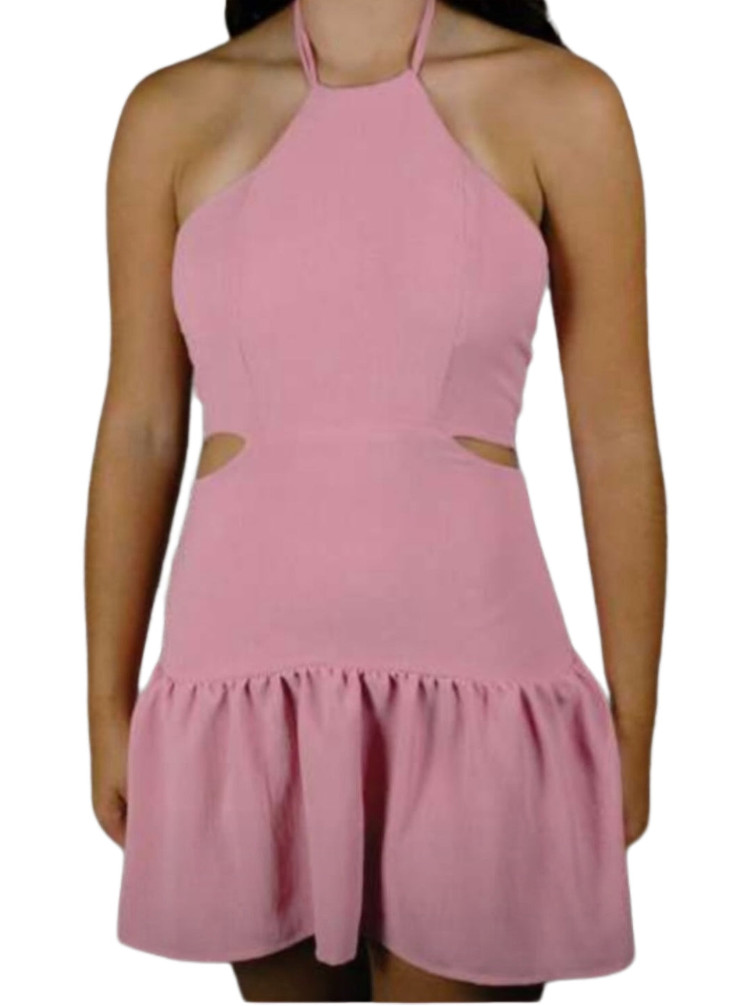 Teen Girl Pink Cut Out Dress