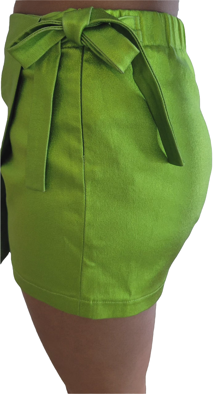 Green Metallic Tween Girl Skort