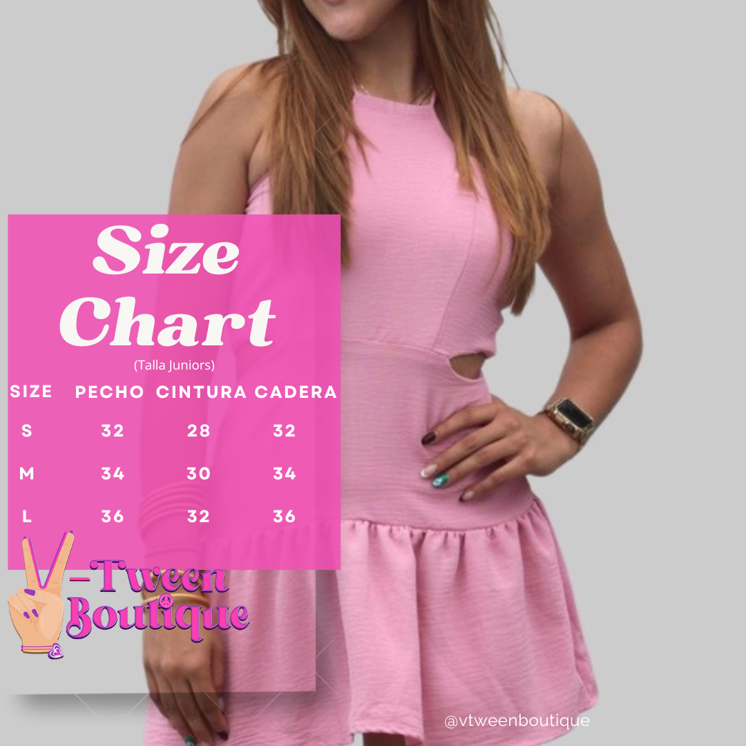 Teen Girl Pink Cut Out Dress