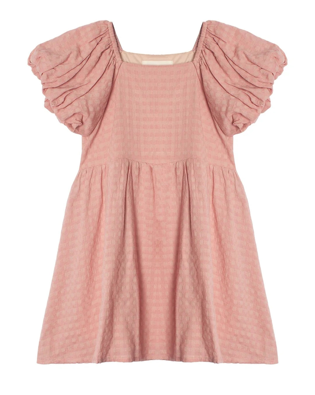 Tween Girl Checkmate Puff Sleeve Dress