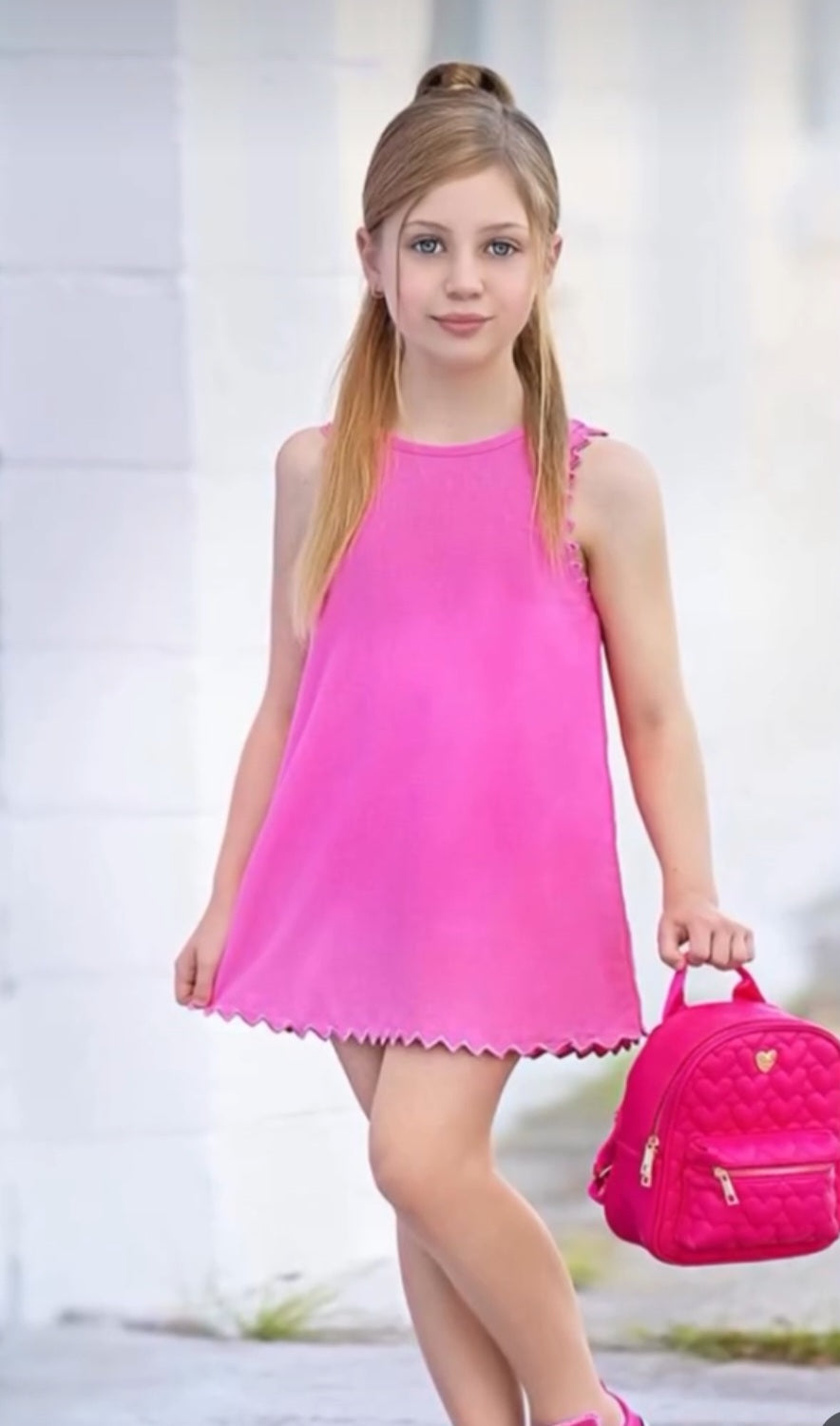 Tween Girl A-Line Pink Embroidered Dress
