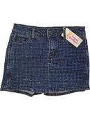 Tween Girl Denim Skort with Rhinestones