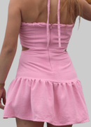 Teen Girl Pink Cut Out Dress