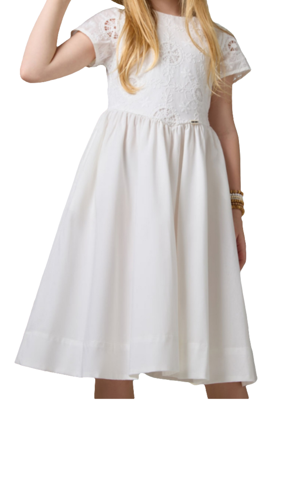 Tween Girl White Embroidery Dress