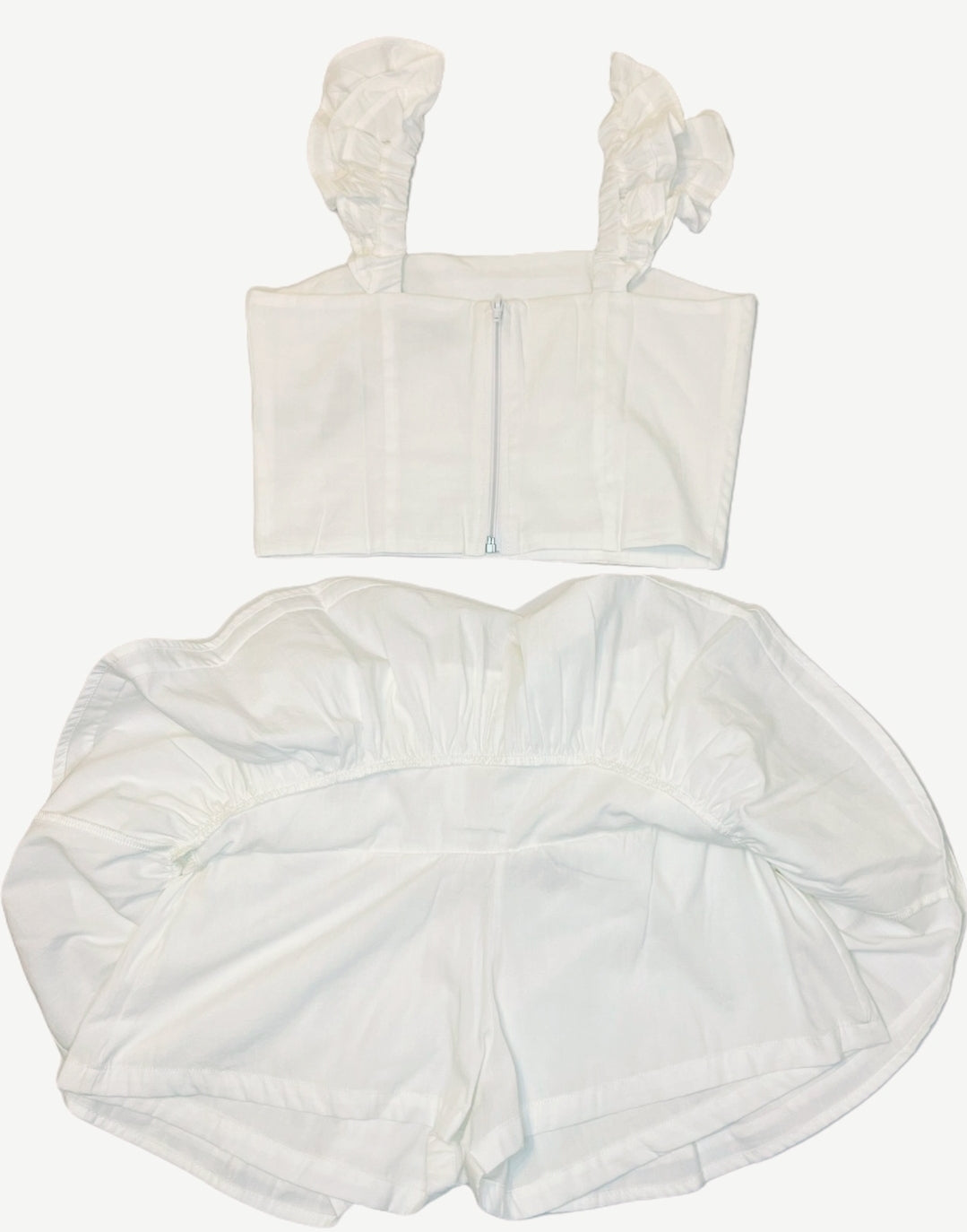 Tween Girl White Pleated Set