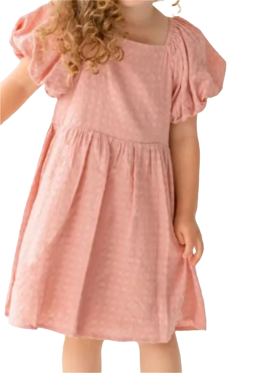 Tween Girl Checkmate Puff Sleeve Dress