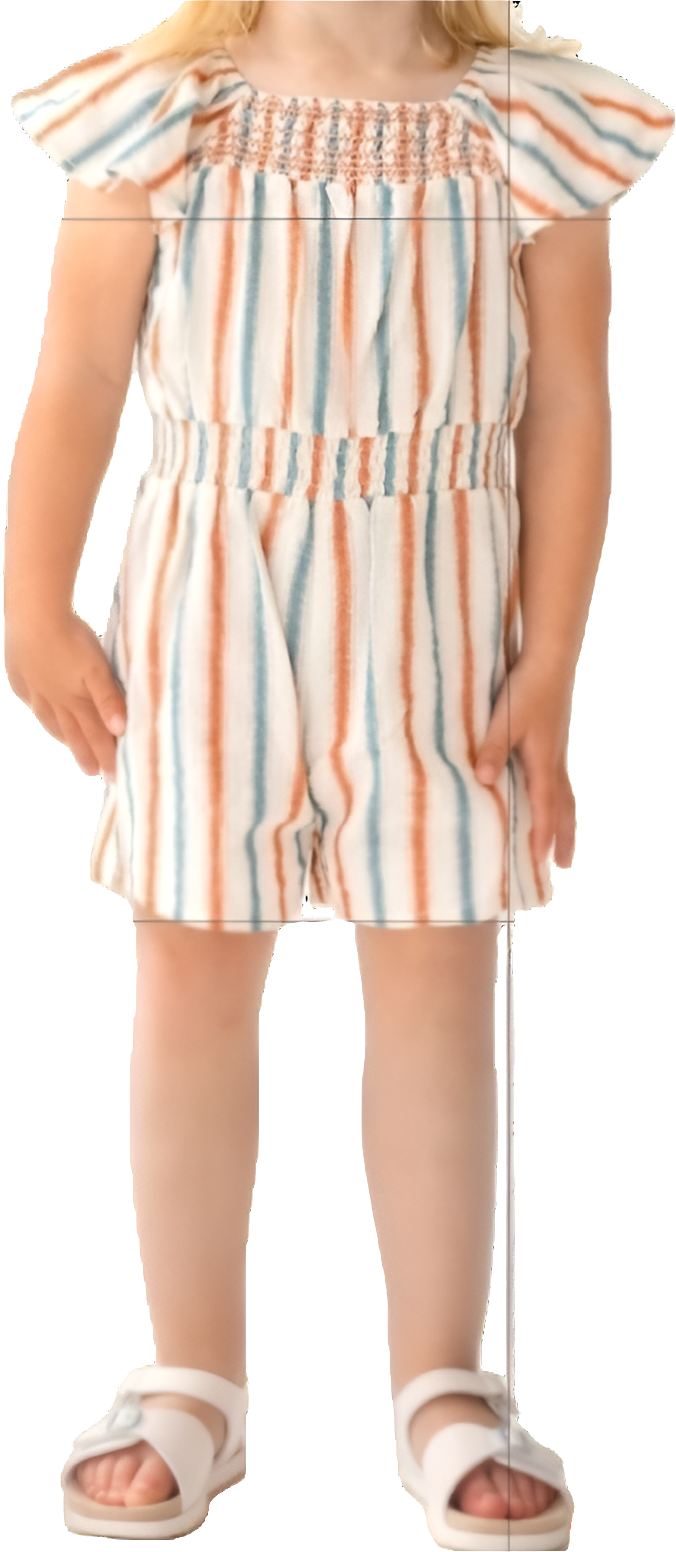 Tween Girl Striped Romper