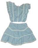 Tween Girl Blue Ruffle Set