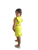 Tween Girl Neon Yellow Cut-Out Dress